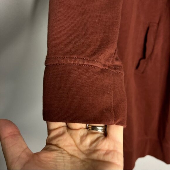 Toad & Co Follow Through Hooded Dress Sweater Brown Pockets, size M - Picture 6 of 7